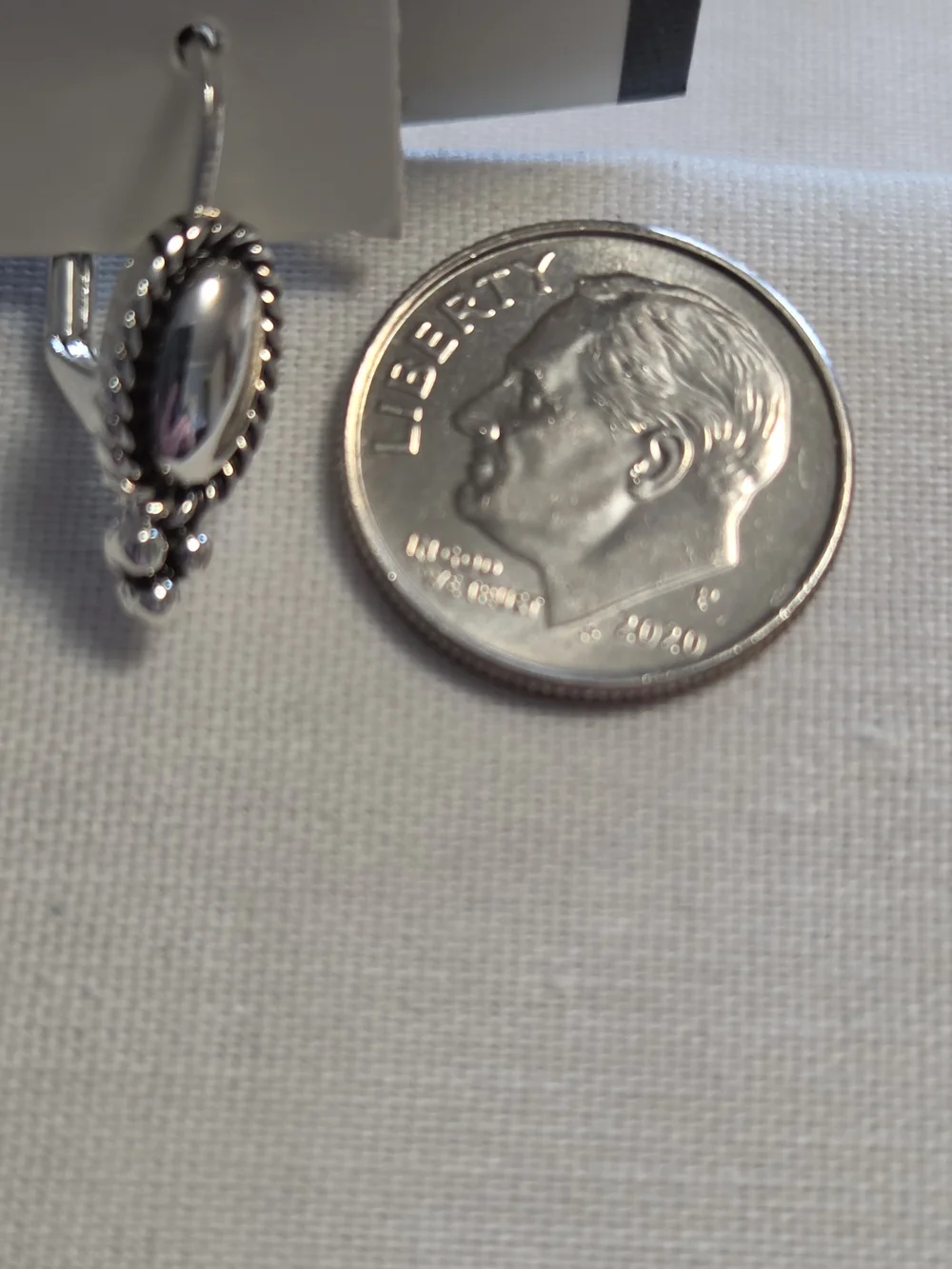 Unsigned Napier Silver-Tone Oval Rope-Edge Drop Earrings